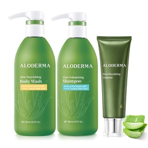 image:imageAloderma Aloe Body amp Shower Set  3 Pieces  Hydrating Moisturizing  Nourishing Body Wash Volumizing Shampoo Nourishing Cleanser Farm Fresh Aloe Vera Skin amp Hair Care Set