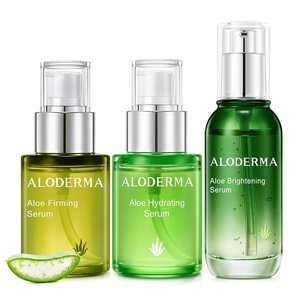 image:imageAloderma Aloe Face Serum Set 3 Pcs  Made within 12h of Harvest  Hydrating Serum Firming Serum Brightening Serum Hydrating Moisturizing Softening Skin Care Set