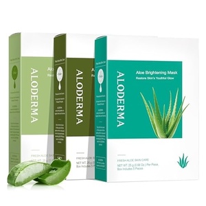 image:imageAloderma Aloe Face Sheet Mask Set 3 Pack  Made within 12h of Harvest  Hydrating Mask Brightening Mask Firming Mask Farm Fresh Aloe Vera Skincare Set