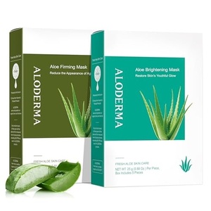 image:imageAloderma Aloe Sheet Mask 2 Pack  Firming Mask Brightening Mask  Made Within 12h of Harvest Farm Fresh Aloe Vera Skin Care Set