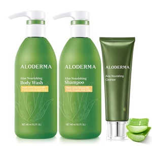 image:imageAloderma Aloe Shower Set  3 Pieces  Hydrating Moisturizing  Nourishing Body Wash Nourishing Shampoo Nourishing Face Cleanser Farm Fresh Aloe Vera Skin amp Hair Care Set