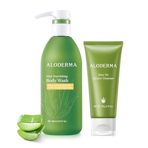 image:imageAloderma Aloe Shower Set  Body Wash Oil Controlling Facial Cleanser  Hydrating Nourishing Moisturizing Fresh Aloe Vera Body amp Shower Skin Care Set