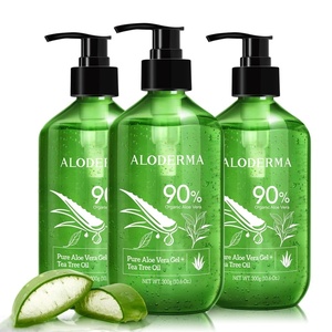 image:imageAloderma Aloe Vera Gel amp Tea Tree Oil for Face Scalp amp After Sun 106 oz  Made with 90 organic aloe harvested in 12 hours Unscented 300g pump bottle great for oily skin body scalp hair shaving3