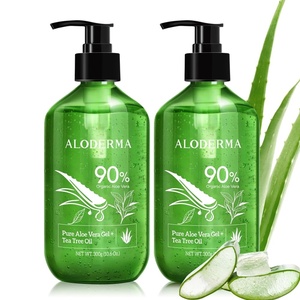 image:imageAloderma Aloe Vera Gel amp Tea Tree Oil for Face Scalp amp After Sun 106 oz  Made with 90 organic aloe harvested in 12 hours Unscented 300g pump bottle great for oily skin body scalp hair shaving2