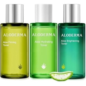image:imageAloderma Aloe Vera Toner Set 3 Pcs  Hydrating Firming Brightening  Made within 12h of Harvest Hydrating Moisturizing Softening Skin Care Set with Fresh Aloe Vera