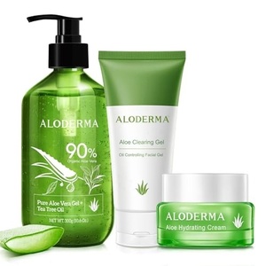 image:imageAloderma Oil Controlling Set 3 pcs  Hydrating Moisturizing  Aloe Clearing Gel 300g Aloe Vera Gel  Tea Tree Oil Hydrating Cream Skin care set for oily skin